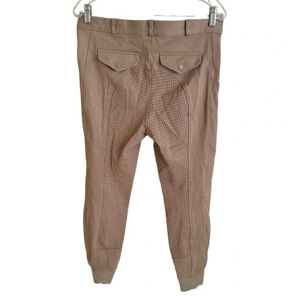 HR Farm Women’s size 30 Tan Side Pocket Riding Pants Equestrian Breeches Stretch - Picture 2 of 4
